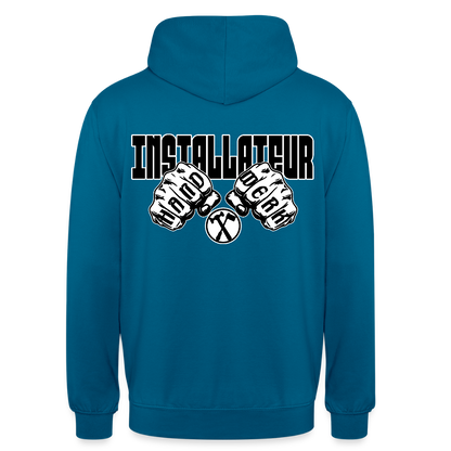 Unisex Hoodie "Installateur" (beidseitig bedruckt) Tiefseeblau Unisex Hoodie
