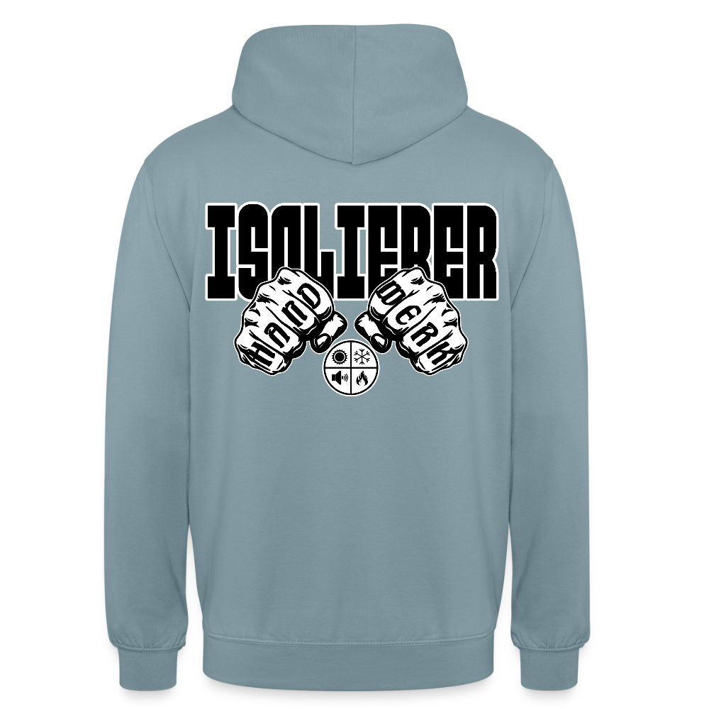 Unisex Hoodie "Isolierer" (beidseitig bedruckt) Nebelblau Unisex Hoodie