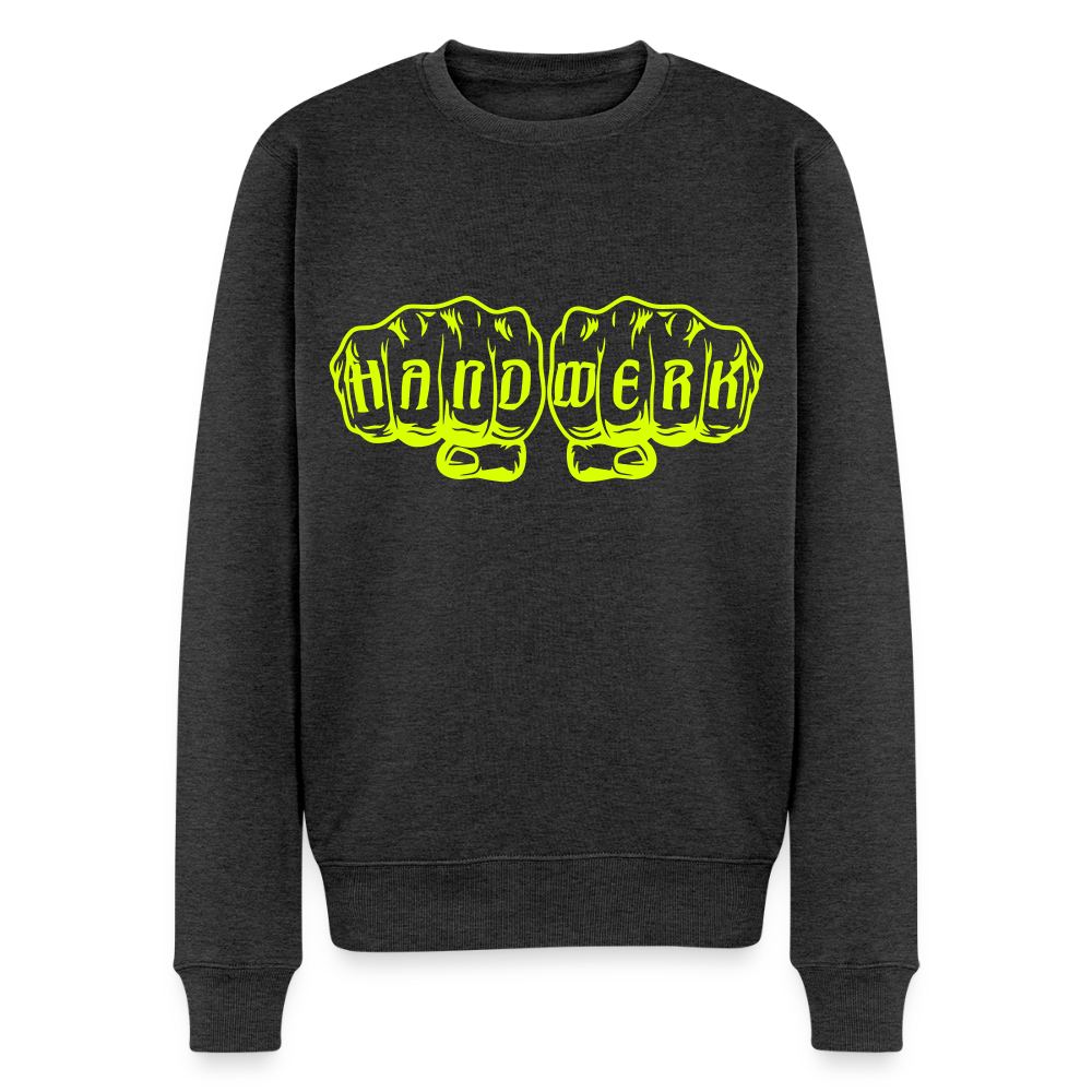 Unisex Premium Pullover "Klimatechniker" neongelb Anthrazit meliert Männer Premium Pullover