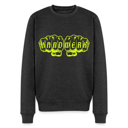 Unisex Premium Pullover "Klimatechniker" neongelb Anthrazit meliert Männer Premium Pullover