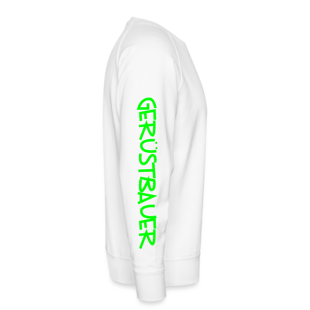 Unisex Premium Pullover "Gerüstbauer" neongrün - Weiß