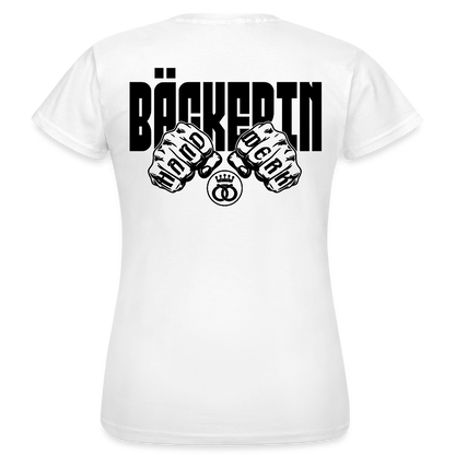 Frauen T-Shirt "Bäckerin" (beidseitig bedruckt) - Weiß