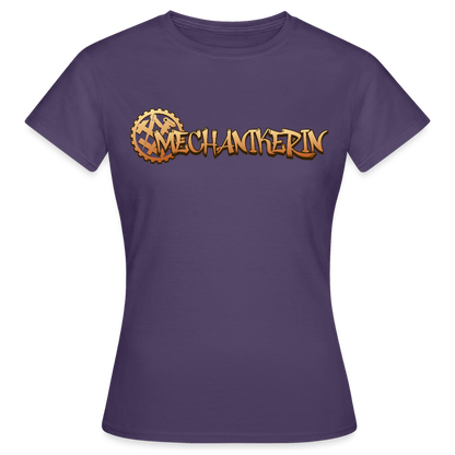 Frauen T-Shirt "Mechanikerin" Dunkellila Frauen T-Shirt