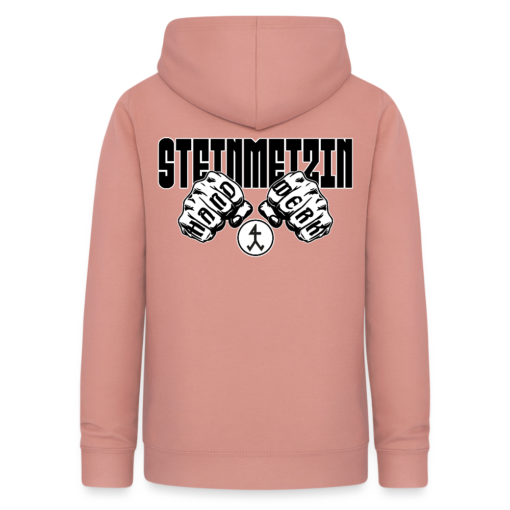 Frauen Hoodie "Steinmetzin" (beidseitig beruckt) Altrosa Frauen Hoodie