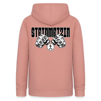 Frauen Hoodie "Steinmetzin" (beidseitig beruckt) Altrosa Frauen Hoodie