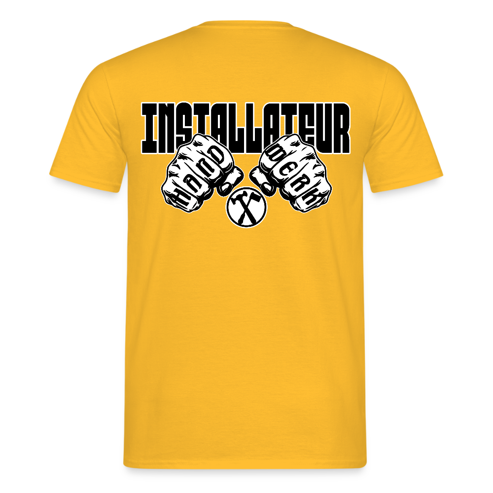 Unisex T-Shirt "Installateur" Gelb Männer T-Shirt