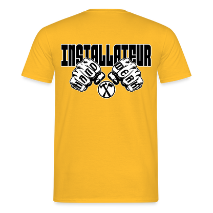 Unisex T-Shirt "Installateur" Gelb Männer T-Shirt