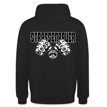 Unisex Hoodie "Strassenbauer" (beidseitig bedruckt) Schwarz Unisex Hoodie
