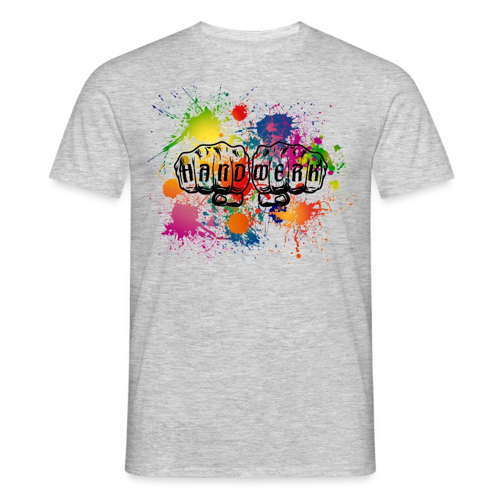 Unisex T-Shirt "Handwerk-Farbklecks" Grau meliert Männer T-Shirt