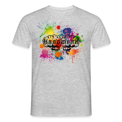 Unisex T-Shirt "Handwerk-Farbklecks" Grau meliert Männer T-Shirt