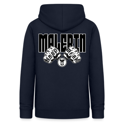 Frauen Hoodie "Malerin" (beidseitig beruckt) Navy Frauen Hoodie