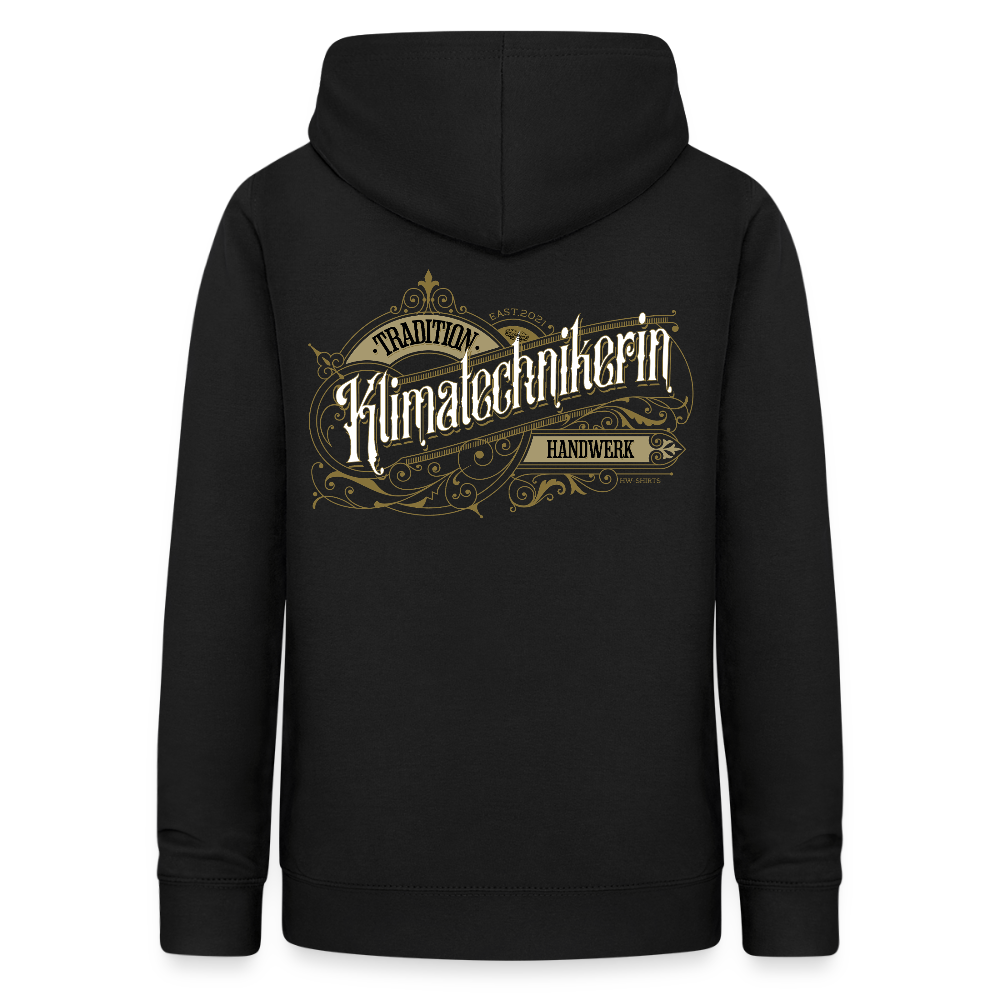 Frauen Hoodie "Klimatechnikerin" Nostalgie Handwerk Schwarz Frauen Hoodie