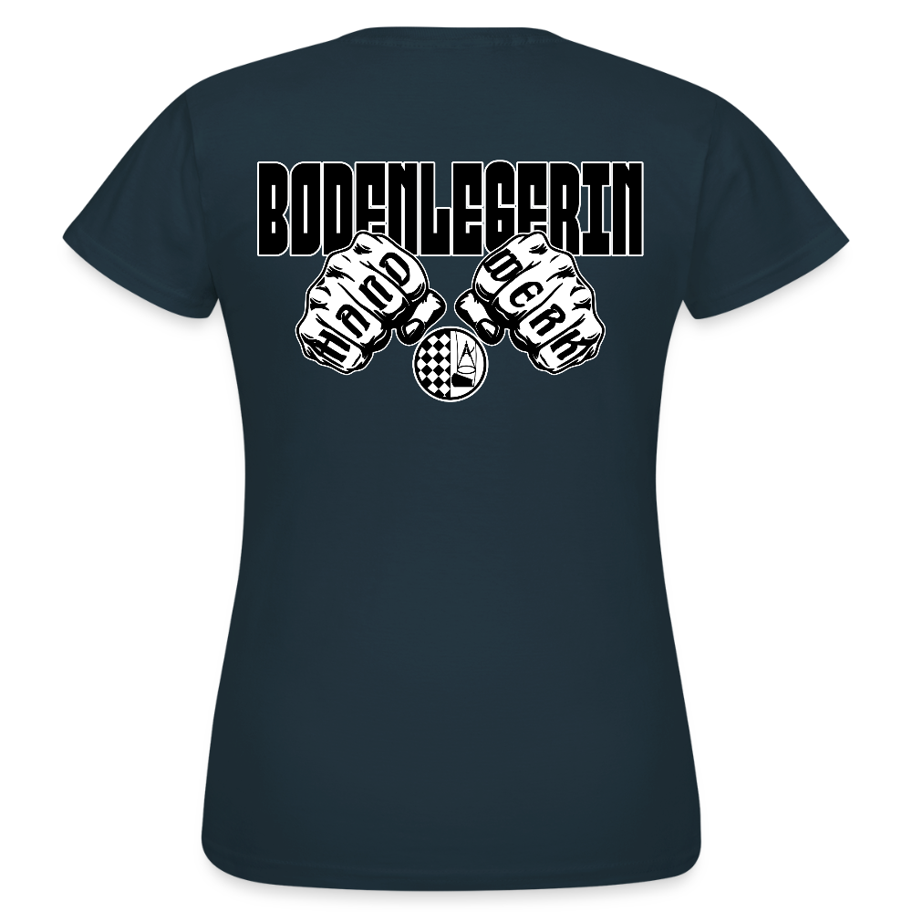 Frauen T-Shirt "Bodenlegerin" (beidseitig bedruckt) Navy Frauen T-Shirt