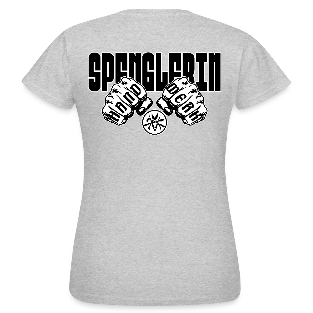Frauen T-Shirt "Spenglerin" (beidseitig bedruckt) - Grau meliert