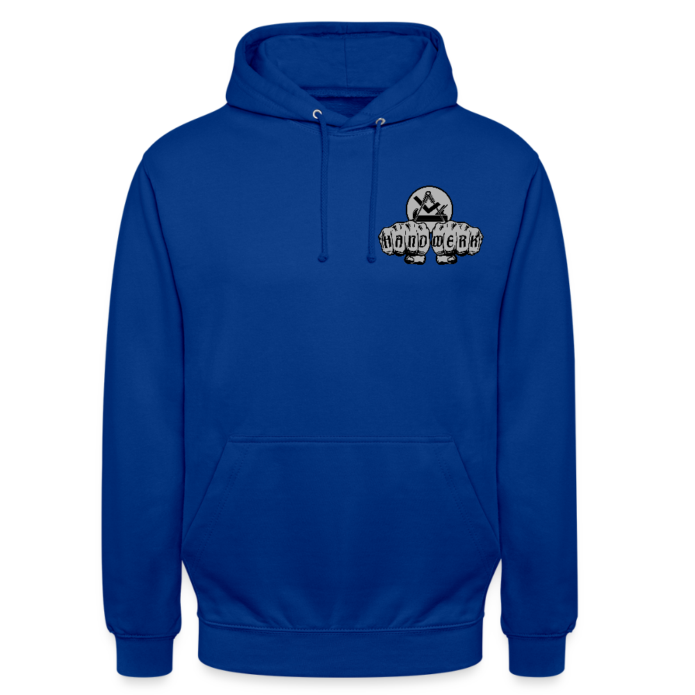 Unisex Hoodie "Schreiner/Tischler" beidseitig bedruckt Royalblau Unisex Hoodie