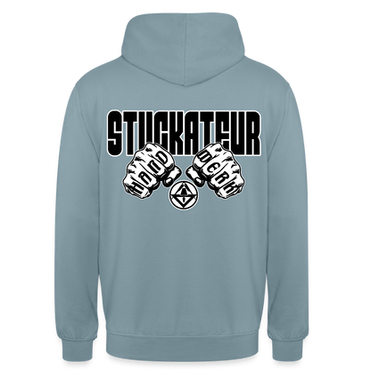 Unisex Hoodie "Stuckateur" (beidseitig bedruckt) Nebelblau Unisex Hoodie