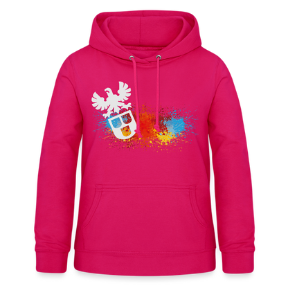 Frauen Hoodie "Maler-Splash" dunkles Pink Frauen Hoodie