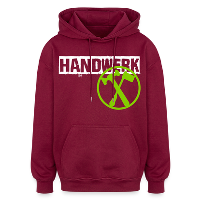 Oversized Unisex Hoodie "Installateur" Burgunderrot Oversized Unisex Hoodie