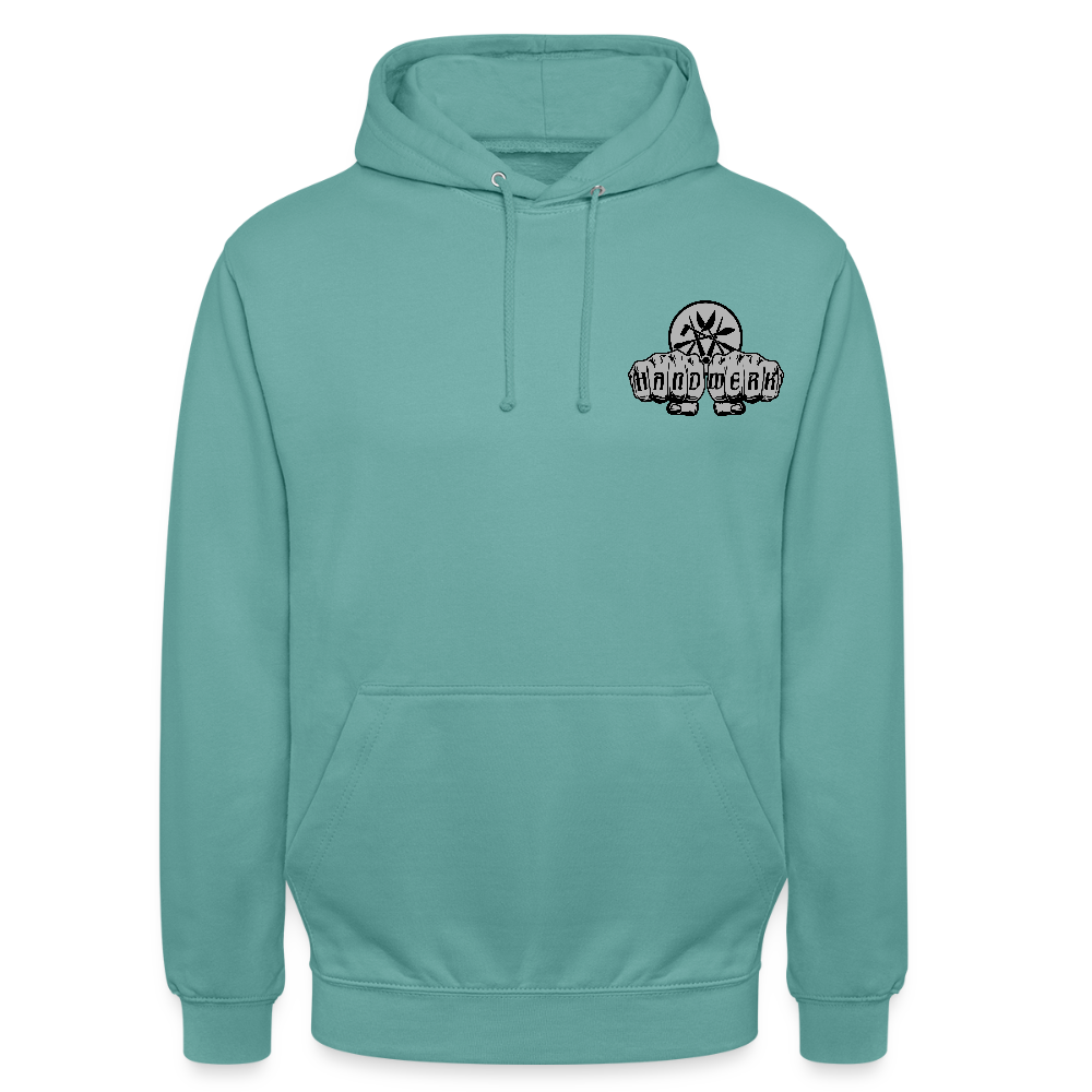 Unisex Hoodie "Spengler" beidseitig bedruckt - Pastelltürkis
