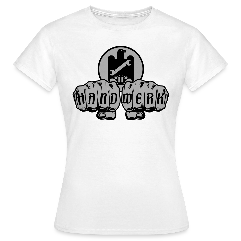 Frauen T-Shirt "KFZ-Mechaniker"-Power von Spreadconnect, schwarzes Shirt mit Mechaniker-Design, bequem und stylisch für Frauen.