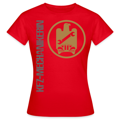 Frauen T-Shirt "KFZ-Mechanikerin" von Spreadconnect in neuem Stil, zeigt ein modernes Design, bequemes Schnittmuster und hochwertige Baumwolle.
