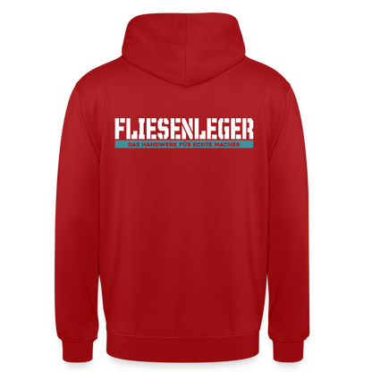 Unisex Hoodie HW-300 | MACHER "Fliesenleger" Rot Unisex Hoodie {{ color }}