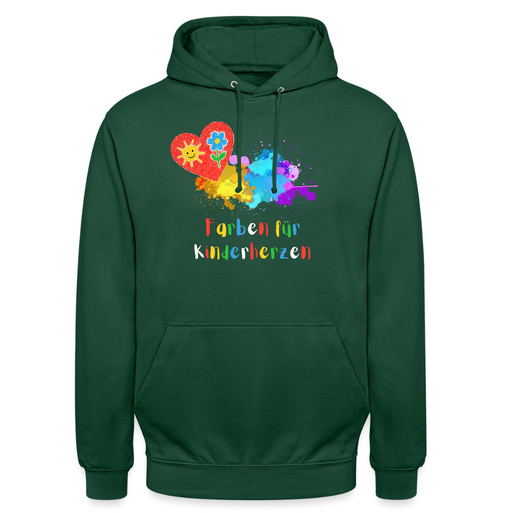 Unisex Hoodie "Farben für Kinderherzen" Flaschengrün Unisex Hoodie