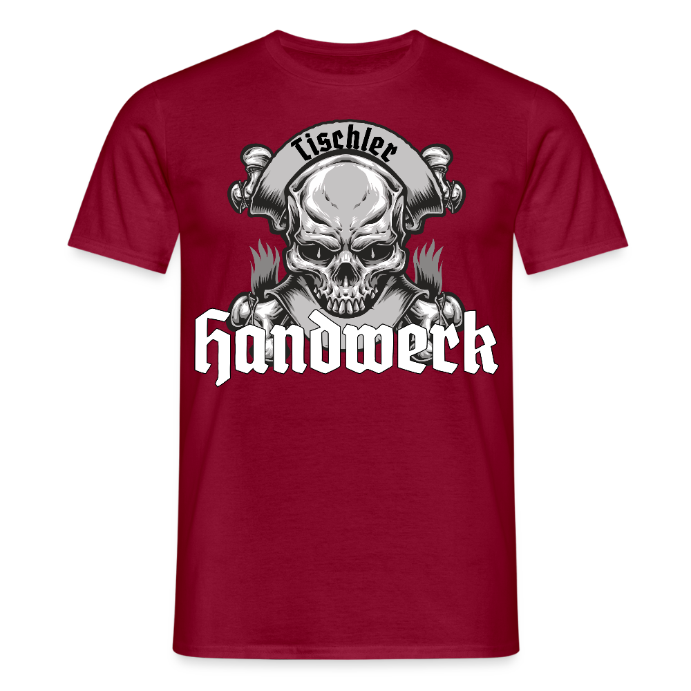 Unisex T-Shirt "Skull-Tischler" Ziegelrot Männer T-Shirt