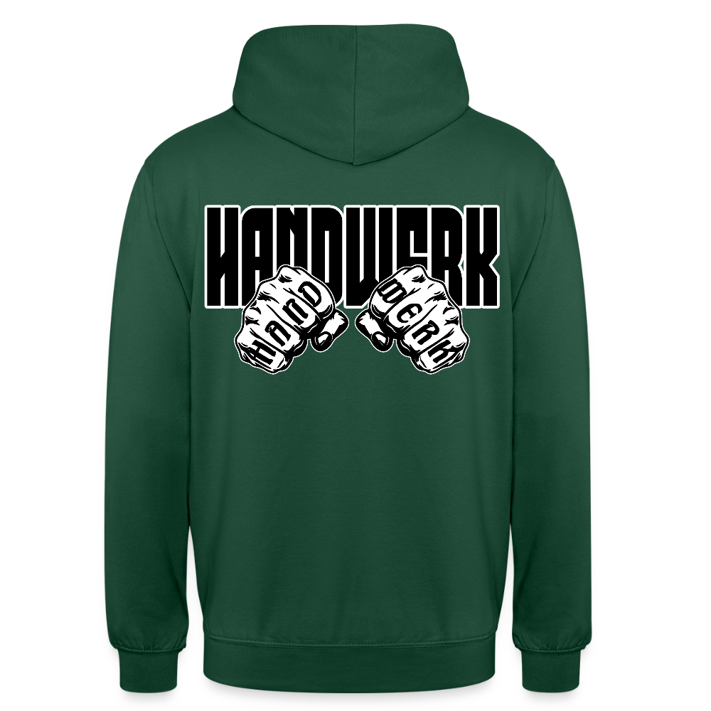 Unisex Hoodie "Handwerk" (beidseitig bedruckt) Flaschengrün Unisex Hoodie