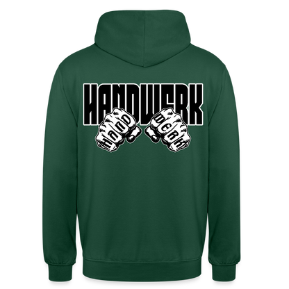 Unisex Hoodie "Handwerk" (beidseitig bedruckt) Flaschengrün Unisex Hoodie