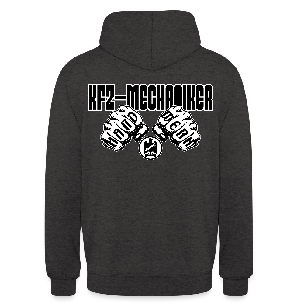 Unisex Hoodie "Mechaniker" (beidseitig bedruckt) Anthrazit Unisex Hoodie