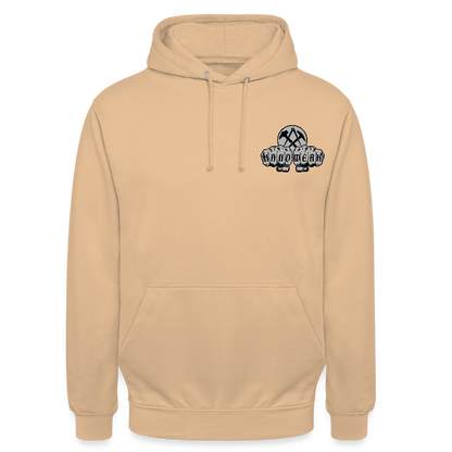 Unisex Hoodie "Dachdecker" beidseitig bedruckt Pfirsich Unisex Hoodie