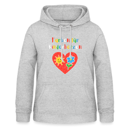 Frauen Hoodie "Farben für Kinderherzen" Hellgrau meliert Frauen Hoodie