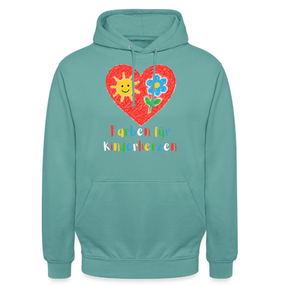 Unisex Hoodie "Kinderherzen" Pastelltürkis Unisex Hoodie