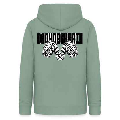 Frauen Hoodie "Dachdeckerin" (beidseitig beruckt) Graugrün Frauen Hoodie