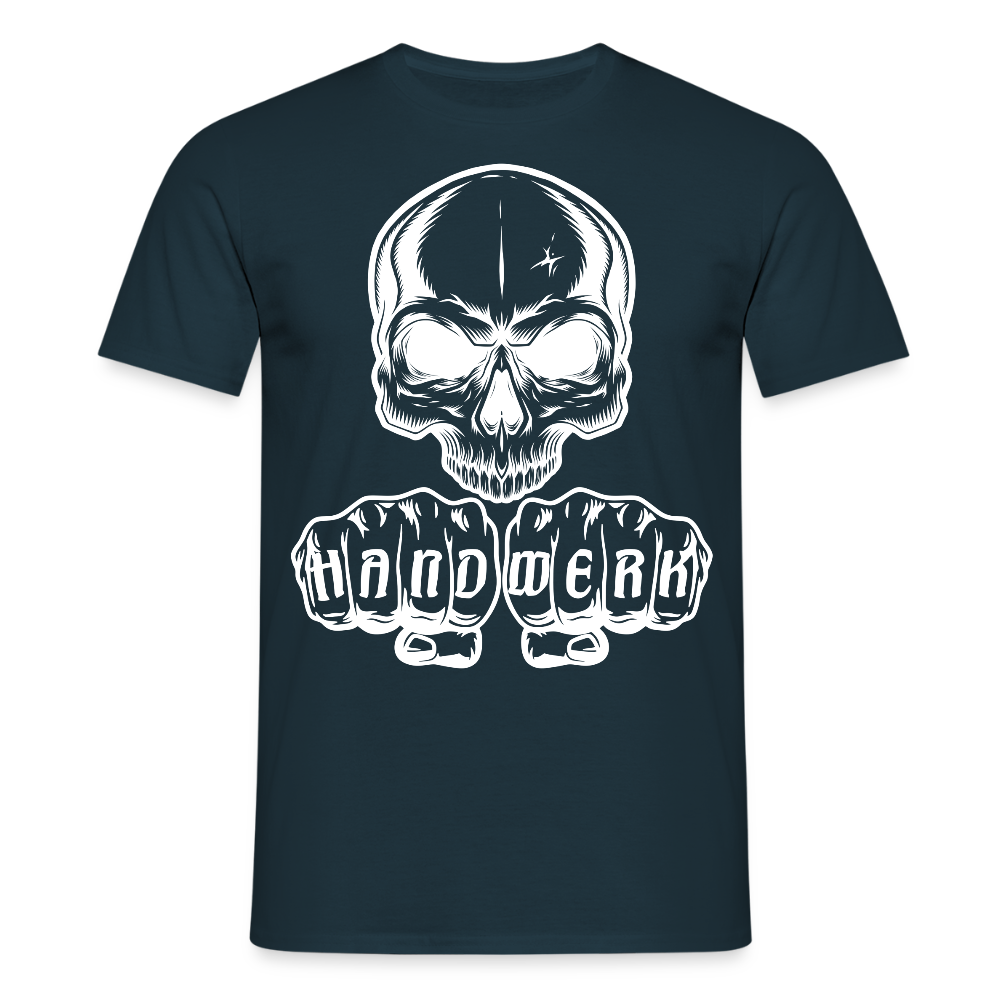Unisex T-Shirt "Skull-Handwerk" Navy Männer T-Shirt