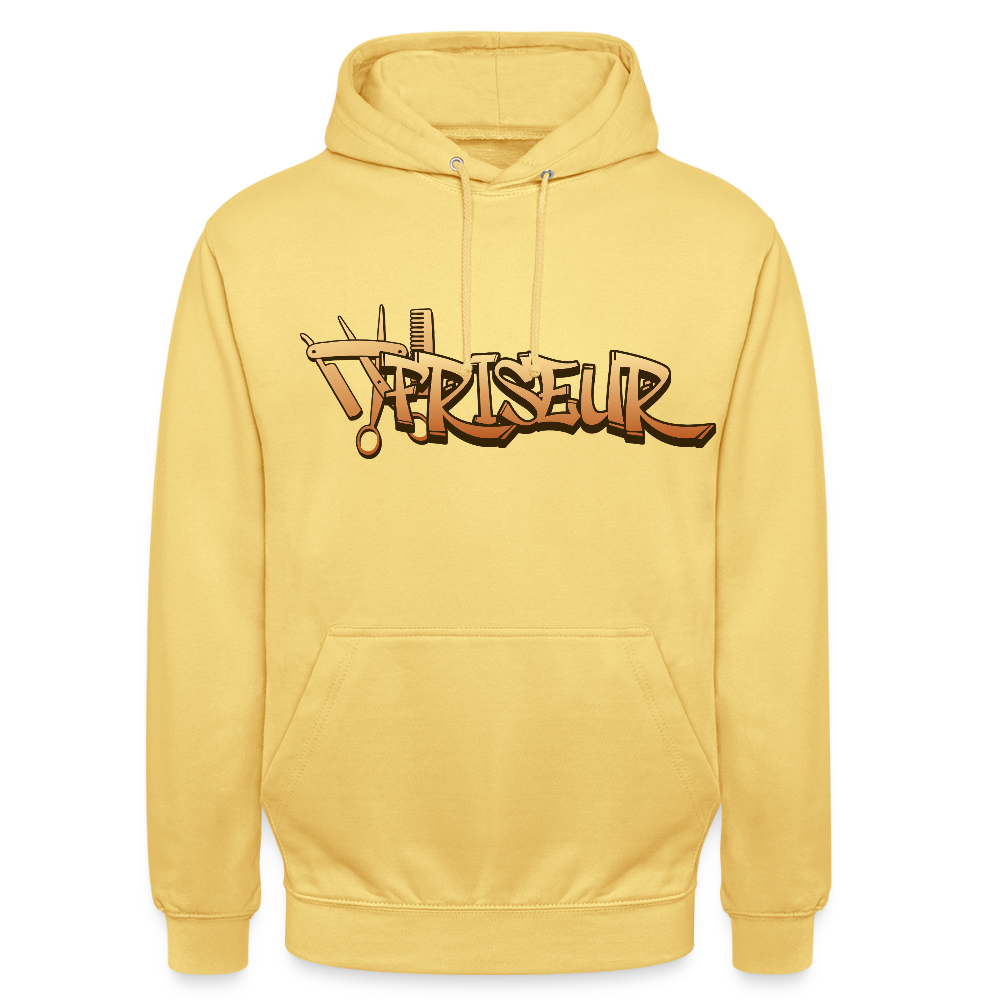 Unisex Hoodie "Friseur" Zitronengelb Unisex Hoodie