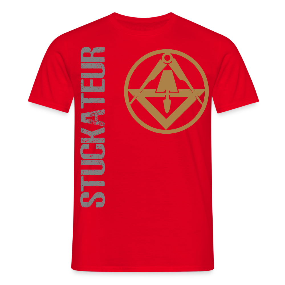 Unisex T-Shirt "Stuckateur" Rot Männer T-Shirt