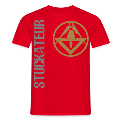 Unisex T-Shirt "Stuckateur" Rot Männer T-Shirt