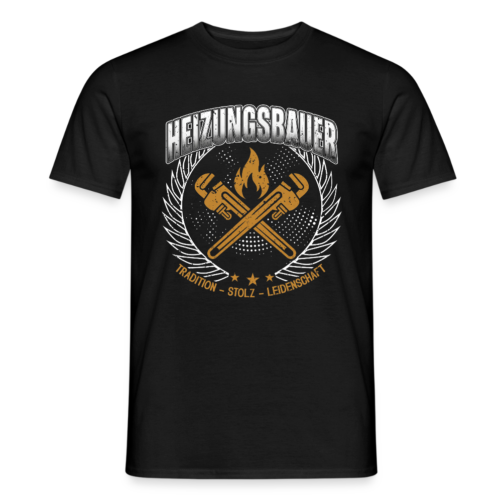 Unisex Heizungsbauer T-Shirt von Spreadconnect, Männer T-Shirt mit Tradition, weißes Shirt mit Logo und Aufdruck.