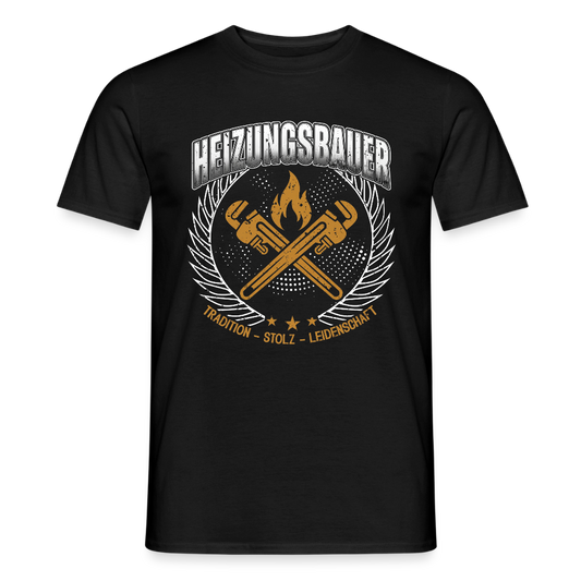 Unisex Heizungsbauer T-Shirt von Spreadconnect, Männer T-Shirt mit Tradition, weißes Shirt mit Logo und Aufdruck.