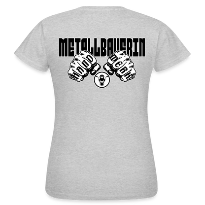 Frauen T-Shirt "Metallbauerin" (beidseitig bedruckt) - Grau meliert