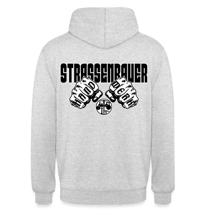 Unisex Hoodie "Strassenbauer" (beidseitig bedruckt) Hellgrau meliert Unisex Hoodie