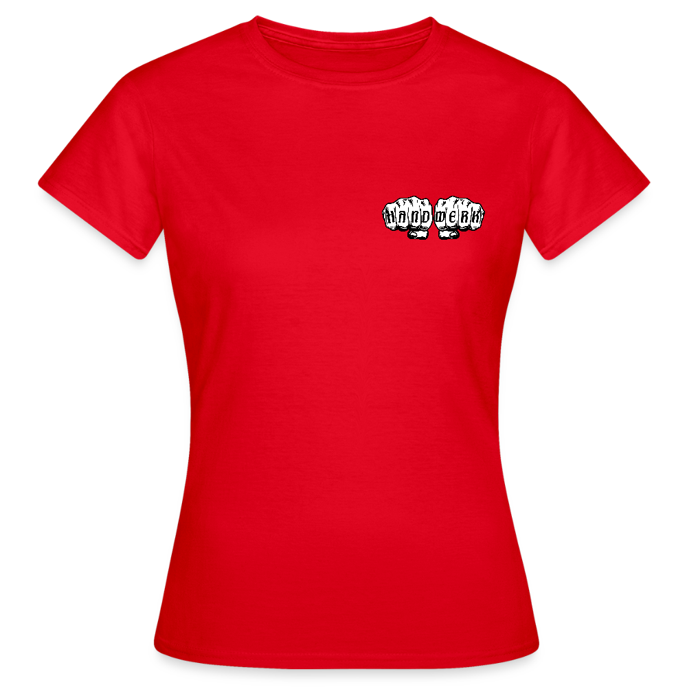 Frauen T-Shirt "Metallbauerin" (beidseitig bedruckt) - Rot