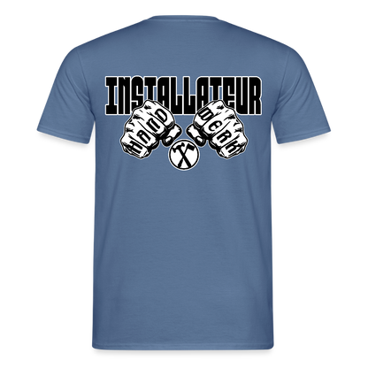 Unisex T-Shirt "Installateur" Taubenblau Männer T-Shirt