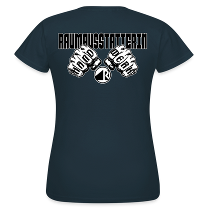 Frauen T-Shirt "Raumausstatterin" (beidseitig bedruckt) Navy Frauen T-Shirt