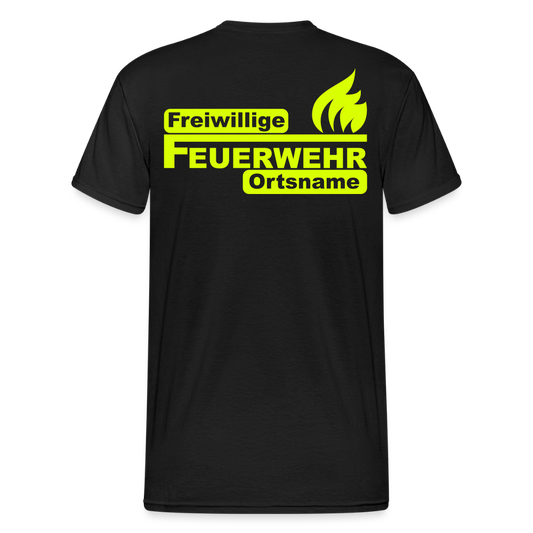 Unisex T-Shirt "Feuerwehr 1" - Schwarz