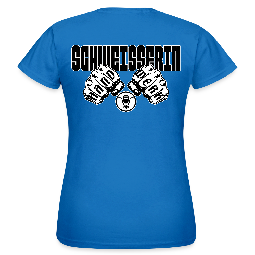 Frauen T-Shirt "Schweisserin" (beidseitig bedruckt) Royalblau Frauen T-Shirt