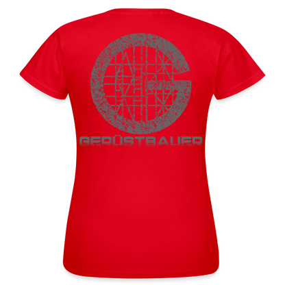Frauen T-Shirt "Gerüstbauer" Rot Frauen T-Shirt