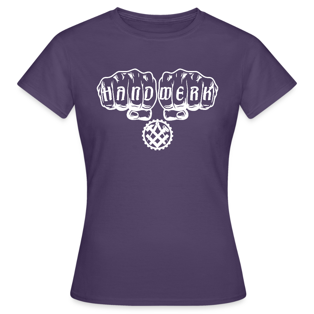 Frauen T-Shirt "Mechaniker" Dunkellila Frauen T-Shirt